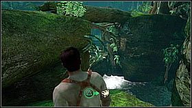 Gold Frog - after crossing the river, climb the rocks on your right and jump to the opposite side with a fallen trunk - Uncharted 1: Chapters 4, 5 - treasures, collectibles - Treasures / Collectibles - Uncharted Drakes Fortune Guide
