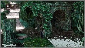 Once he had defeated his enemies, he decided to go to the second section of the bridge - but it was too far to reach it by performing a direct jump - Uncharted 1: Plane-wrecked part 2 - Chapter 4 walkthrough - Walkthrough - Uncharted Drakes Fortune Guide
