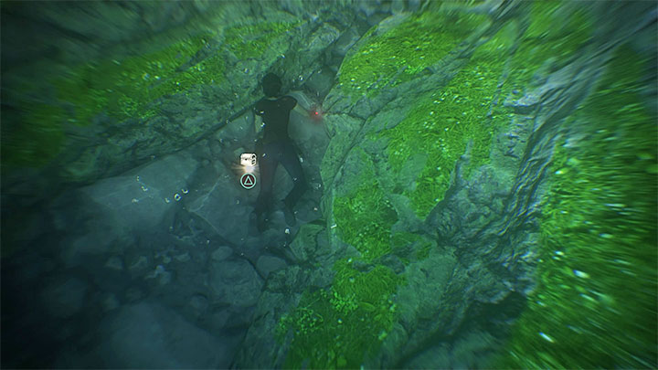 Follow the linear path, where you will slide over slippery ground, jump onto ledges below,, walk over a fallen tree trunk next to a small waterfall and squeeze through a small cave - Reach the railway station - 8. Partners - Walkthrough - Uncharted: The Lost Legacy Game Guide