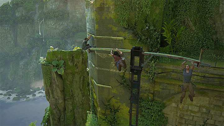 Move over the post to continue climbing - Reach the railway station - 8. Partners - Walkthrough - Uncharted: The Lost Legacy Game Guide