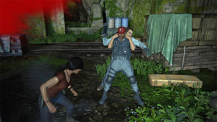 You can remain near Sam and eliminate opponents in cooperation - Reach the railway station - 8. Partners - Walkthrough - Uncharted: The Lost Legacy Game Guide