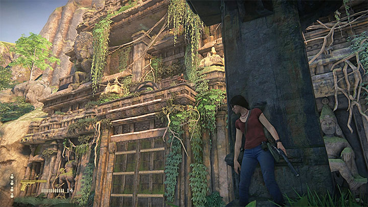 An enemy watches the valley from a vantage point. - - Homecoming - Walkthrough - Uncharted: The Lost Legacy Game Guide