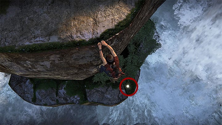 It is not easy to obtain this collectible, because it is on a seemingly inaccessible ledge - Treasures in Wester Ghats Secrets - Secrets - Uncharted: The Lost Legacy Game Guide