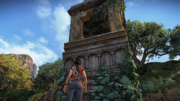This secret can be found in the north-east part of the map, next to a passage that leads to the ruins with tokens map - Treasures in Wester Ghats Secrets - Secrets - Uncharted: The Lost Legacy Game Guide