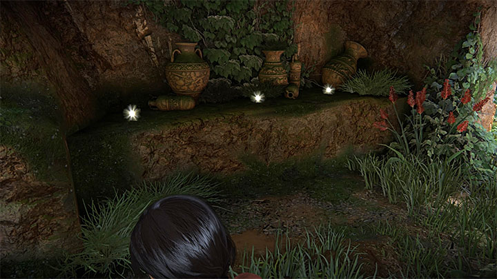 Surprisingly, all three treasures are in the same place but in the beginning you cant access them - Treasures in Wester Ghats Secrets - Secrets - Uncharted: The Lost Legacy Game Guide