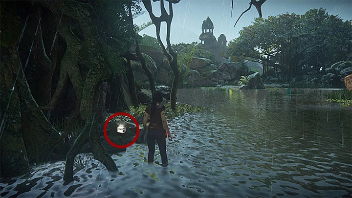 This treasure is under one of the bridges between the central ruins and the area surrounding the gate to Halebidu - Treasures in Wester Ghats Secrets - Secrets - Uncharted: The Lost Legacy Game Guide