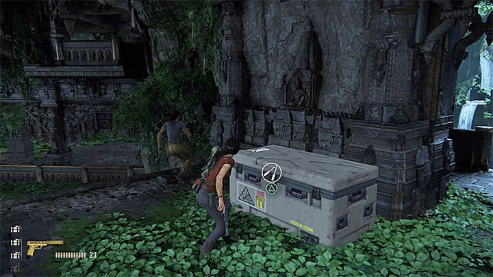 You can find a supply crate while in the first ruins occupied by the enemy mercenaries - The Lost Legacy All Secrets - Secrets - Uncharted: The Lost Legacy Game Guide