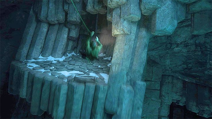 Turn towards the stone shelf presented in the picture, and only then swing your rope - Uncharted 4: Chapter 9 Those Who Prove Worthy - treasure list - Treasures - Uncharted 4: A Thiefs End Game Guide