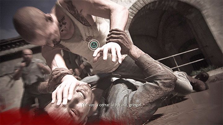 During the struggle with Gustavo press the buttons appearing on the screen. - Uncharted 4: Chapter 2 Infernal Place - walkthrough - Walkthrough - Uncharted 4: A Thiefs End Game Guide