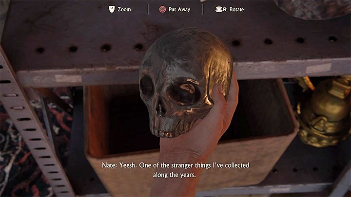 You can find numerous artifacts on the attic - each one of them can be examined. - Uncharted 4: Chapter 4 A Normal Life - walkthrough - Walkthrough - Uncharted 4: A Thiefs End Game Guide