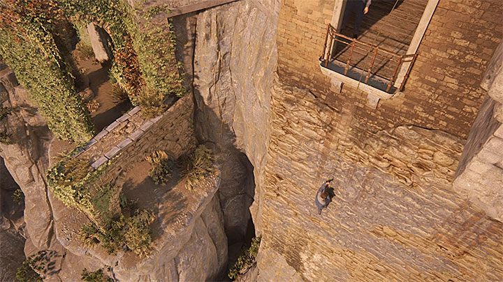 Slide down the rope and start running on the wall. - Uncharted 4: Chapter 6 Once a Thief - walkthrough - Walkthrough - Uncharted 4: A Thiefs End Game Guide
