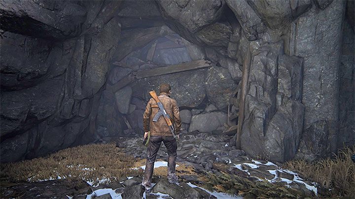 In order to leave this location, you need to locate a narrow passage (see screenshot) located on the right (bellow) of the stone shelf that was occupied by the sharpshooter - Uncharted 4: Chapter 8 The Grave of Henry Avery - walkthrough - Walkthrough - Uncharted 4: A Thiefs End Game Guide