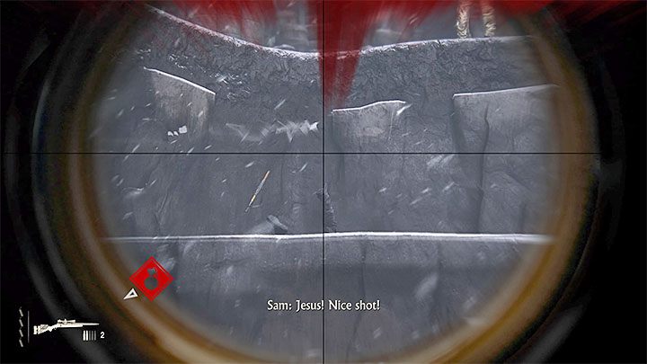 You can use the sniper rifle - Uncharted 4: Chapter 9 Those Who Prove Worthy - walkthrough - Walkthrough - Uncharted 4: A Thiefs End Game Guide