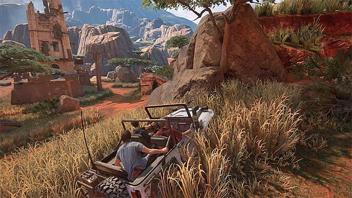 Dont try to run your foes over with your vehicle (unless you play on the easiest difficulty level), or get to the wooden bridge behind the tower - Uncharted 4: Chapter 10 The Twelve Towers - walkthrough - Walkthrough - Uncharted 4: A Thiefs End Game Guide