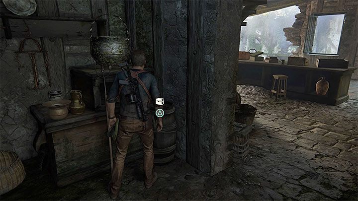 Walk into the building and find the treasure in a small room at the ground floor (under the stairs) - Uncharted 4: Chapter 14 Join Me in Paradise - treasure list - Treasures - Uncharted 4: A Thiefs End Game Guide