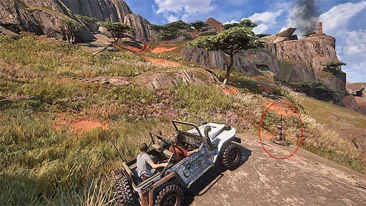This cairn is in the central part of the biggest area on the map - Uncharted 4: Not a Cairn in the World trophy - all cairns locations - Trophies In Uncharted 4 - Uncharted 4: A Thiefs End Game Guide