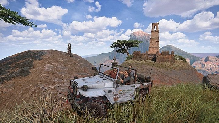 This cairn is located by a small tower that you come across when you head to the drawbridge - Uncharted 4: Not a Cairn in the World trophy - all cairns locations - Trophies In Uncharted 4 - Uncharted 4: A Thiefs End Game Guide