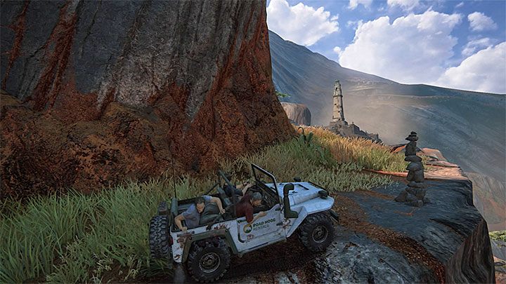 This cairn is situated by a mountain path, once you cross the drawbridge - Uncharted 4: Not a Cairn in the World trophy - all cairns locations - Trophies In Uncharted 4 - Uncharted 4: A Thiefs End Game Guide