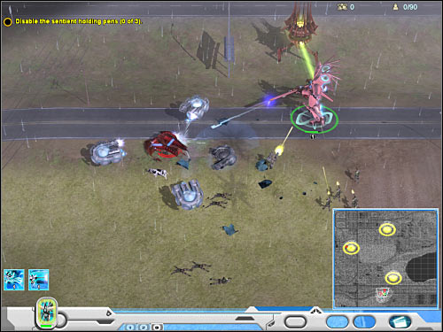 Reaching the first holding pen shouldn't take you too much time - Mission 2 - part 2 - Novus - Universe at War: Earth Assault - Game Guide and Walkthrough