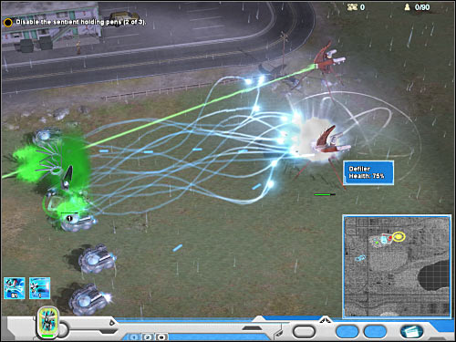 Third objective: Escort a Hacker to the Hierarchy Detection Drone - Mission 2 - part 2 - Novus - Universe at War: Earth Assault - Game Guide and Walkthrough