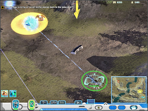 Once you've obtained the portal piece, you will have to return with it to your base - Mission 3 - part 1 - Novus - Universe at War: Earth Assault - Game Guide and Walkthrough