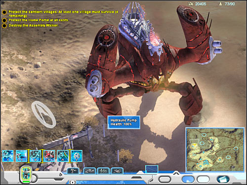 You had an opportunity to destroy a Walker before, so you should still remember what has to be done in order to get rid of this threat - Mission 4 - part 2 - Novus - Universe at War: Earth Assault - Game Guide and Walkthrough