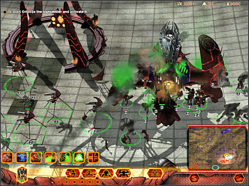 Once you've neutralized the second enemy Walker, focus mostly on destroying standard units - Mission 6 - part 2 - Hierarchy - Universe at War: Earth Assault - Game Guide and Walkthrough