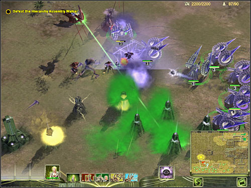 If you've done everything according to the plan, you will be allowed to attack the enemy Walker from two different directions - Mission 1 - part 3 - Masari - Universe at War: Earth Assault - Game Guide and Walkthrough