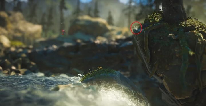 At the end of the waterfall, jump out of the rock and jump to the next one with a double jump - Unravel 2: At The Rapids Secrets and Collectibles - Unravel 2: Secrets and collectibles - Unravel 2 Game Guide