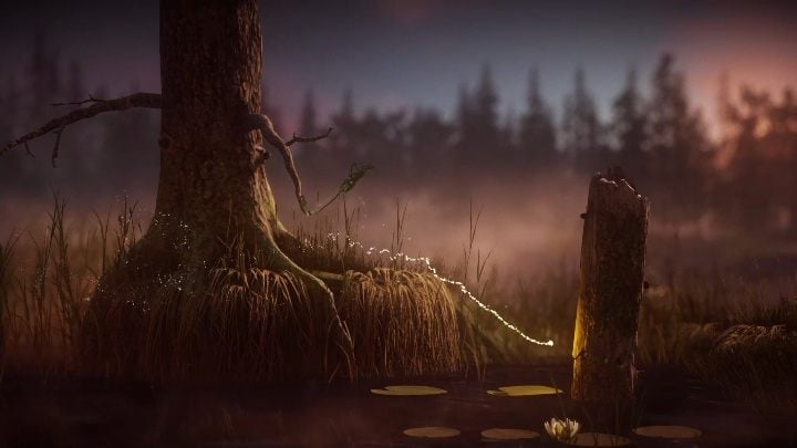 Following the river, you will have to jump from lily to lily and use branches - Unravel 2: Nightswimming level walkthrough - Unravel 2: Walkthrough - Unravel 2 Game Guide