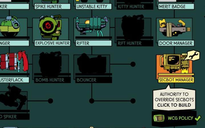 In the further part of the game, you will be able to get Secbot Manager project (requires WCG Policy part) - How to get rid of Turret Towers and Secbots in Void Bastards? - FAQ - Void Bastards Guide and Tips