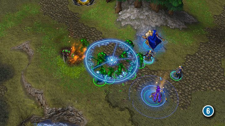 Use Dispel Magic spell to eliminate groups of skeletons. You can also use the Blizzard spell. Jaina can summon a rain of ice shards that will deal area of effect damage to enemies and allies for a short time. - Ravages of the Plague | Warcraft III Reforged walkthrough - Human Campaign - Warcraft III Reforged Guide