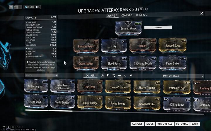 These weapons have to be set to maximum range and maximum damage (you can also obtain - Maiming Strike mod for that - How to farm Focus points? | System Focus 2.0 | Warframe - System Focus 2.0 - Warframe Game Guide
