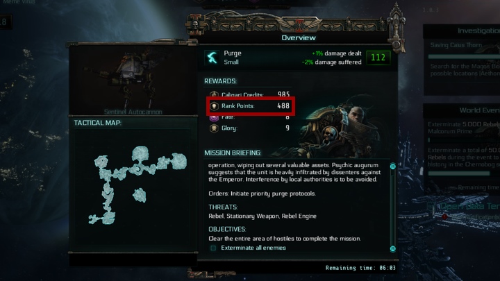 The number of accumulated points determines your Inquisitors rank - Inquisitor Rank in Warhammer Inquisitor - Martyr - Game Basics - Warhammer Inquisitor - Martyr Game Guide