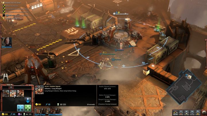 Recruit new units and reinforce those that were injured in previous encounters. - Mission 1 - The Defense of Varlock Keep - Campaign Walkthrough - Warhammer 40,000: Dawn of War III Game Guide