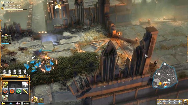 Use the bushes to avoid the enemy fire. - Mission 2 - Destined for Greater Fings - Campaign Walkthrough - Warhammer 40,000: Dawn of War III Game Guide