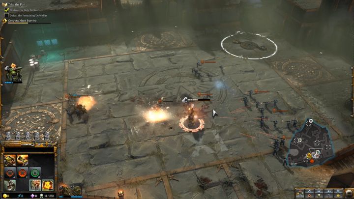 Defeat the remaining defenders of the fort. - Mission 2 - Destined for Greater Fings - Campaign Walkthrough - Warhammer 40,000: Dawn of War III Game Guide
