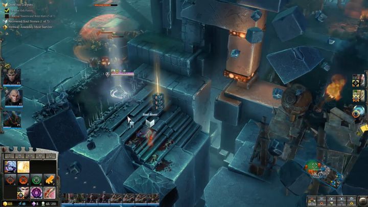 The second stone is not far from one of the enemy towers. - Mission 9 - The Seer, The Trickster and the Brute - Warhammer Dawn of War 3 Walkthrough - Campaign Walkthrough - Warhammer 40,000: Dawn of War III Game Guide