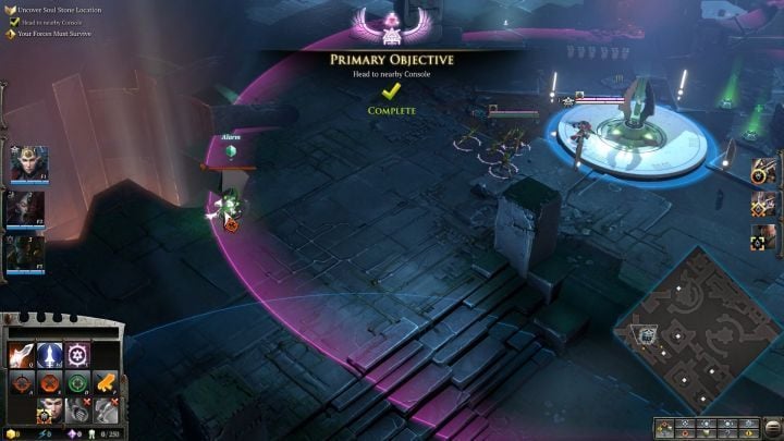 Attack the console to attract the attention of the guards. - Mission 11 - The Bloody Gambit - Dawn of War 3 Walkthrough - Campaign Walkthrough - Warhammer 40,000: Dawn of War III Game Guide