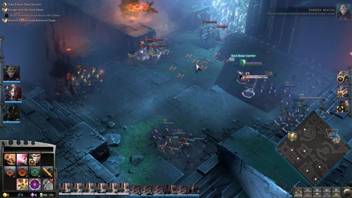 Now you will find quite a long crossing through the enemy troops. - Mission 11 - The Bloody Gambit - Dawn of War 3 Walkthrough - Campaign Walkthrough - Warhammer 40,000: Dawn of War III Game Guide