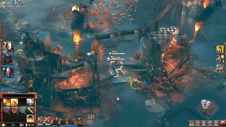 The enemy camp that must be destroyed. - Mission 12 - Chasing Beauty - Dawn of War 3 Walkthrough - Campaign Walkthrough - Warhammer 40,000: Dawn of War III Game Guide