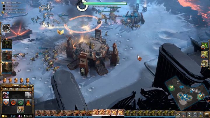 The Space Marinces base is much easier to capture than the Eldar base. - Mission 15 - A Clash of Leviatans - Dawn of War 3 Walkthrough - Campaign Walkthrough - Warhammer 40,000: Dawn of War III Game Guide