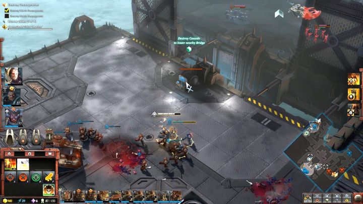 You need to destroy the console to get to the last group of Space Marines. - Mission 4 In Defense of Loyalty - Warhammer Dawn of War 3 Walkthrough - Campaign Walkthrough - Warhammer 40,000: Dawn of War III Game Guide