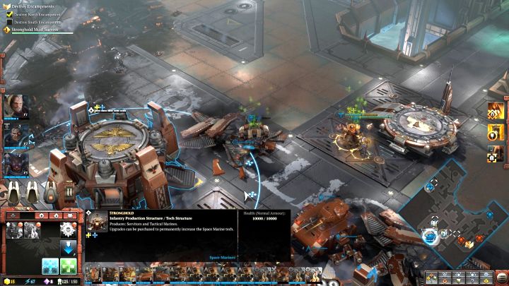 Before you attack the enemy, reinforce the troops and train new squads. - Mission 4 In Defense of Loyalty - Warhammer Dawn of War 3 Walkthrough - Campaign Walkthrough - Warhammer 40,000: Dawn of War III Game Guide