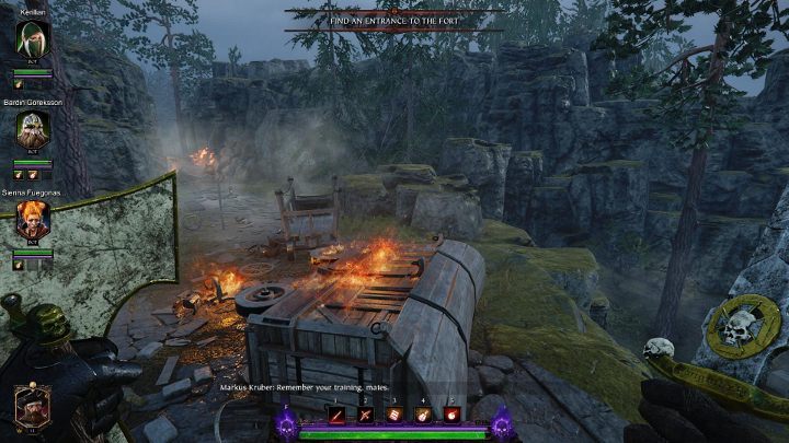 Jump on the first cart and then on the one that is burning - Tomes in Act II | Warhammer Vermintide 2 - Tomes - Warhammer Vermintide 2 Game Guide