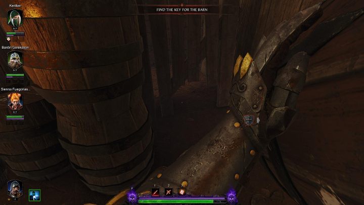 In the basement you will find a place visible in the picture - throw a barrel of gunpowder there - Grimoires in Act III | Warhammer Vermintide 2 - Grimoires - Warhammer Vermintide 2 Game Guide