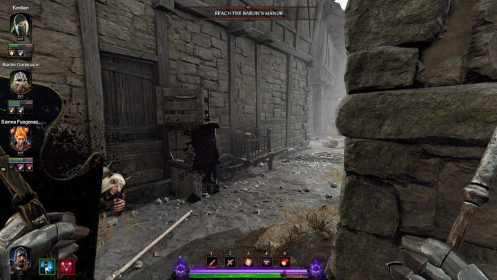 Next to the building you will find a trolley and a box - first jump on the trolley and then on the boxes - Grimoires in Act III | Warhammer Vermintide 2 - Grimoires - Warhammer Vermintide 2 Game Guide