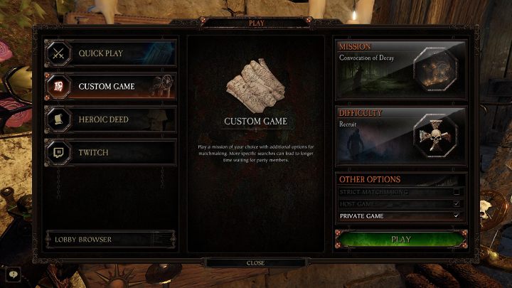 You will see the above window - Starting Missions in Warhammer Vermintide 2 - Basics - Warhammer Vermintide 2 Game Guide