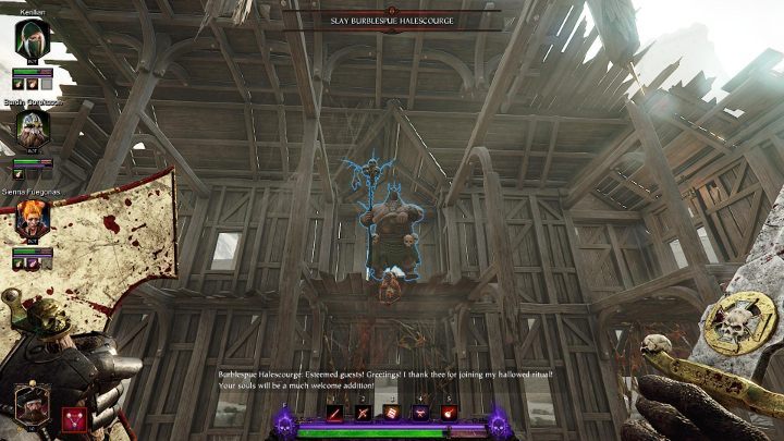 Burblespue Halescourge is a boss that can be encountered at the end of Halescourge mission (the last mission of the first act) in Warhammer: Vermintide 2 - Burblespue Halescourge | Bosses in Warhammer Vermintide 2 - List of Bosses - Warhammer Vermintide 2 Game Guide