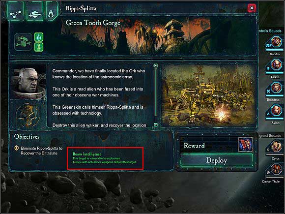 Always pay attention to tips at the briefing - Campaign - Assassinations - Campaign - Warhammer 40,000: Dawn of War II - Game Guide and Walkthrough